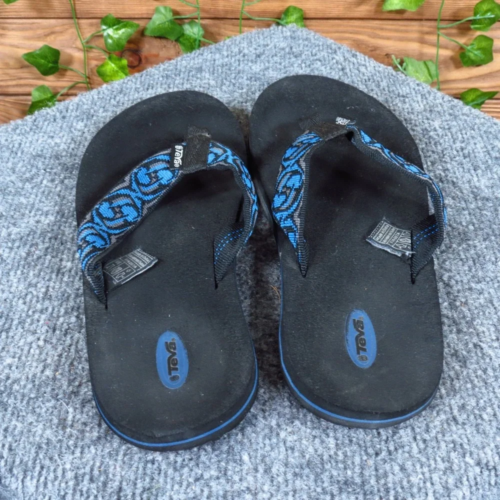 Teva Mush Kids Boys‎ 6 Black Synthetic Flip Flop Sandals Casual Comfort